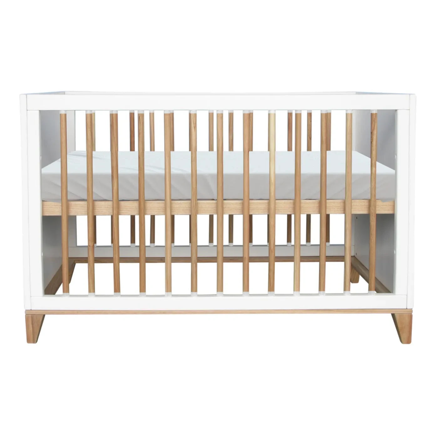 Théo - Nami Sedir ve Rattan Örgü Bebek Yatağı 60x120cm | Beyaz