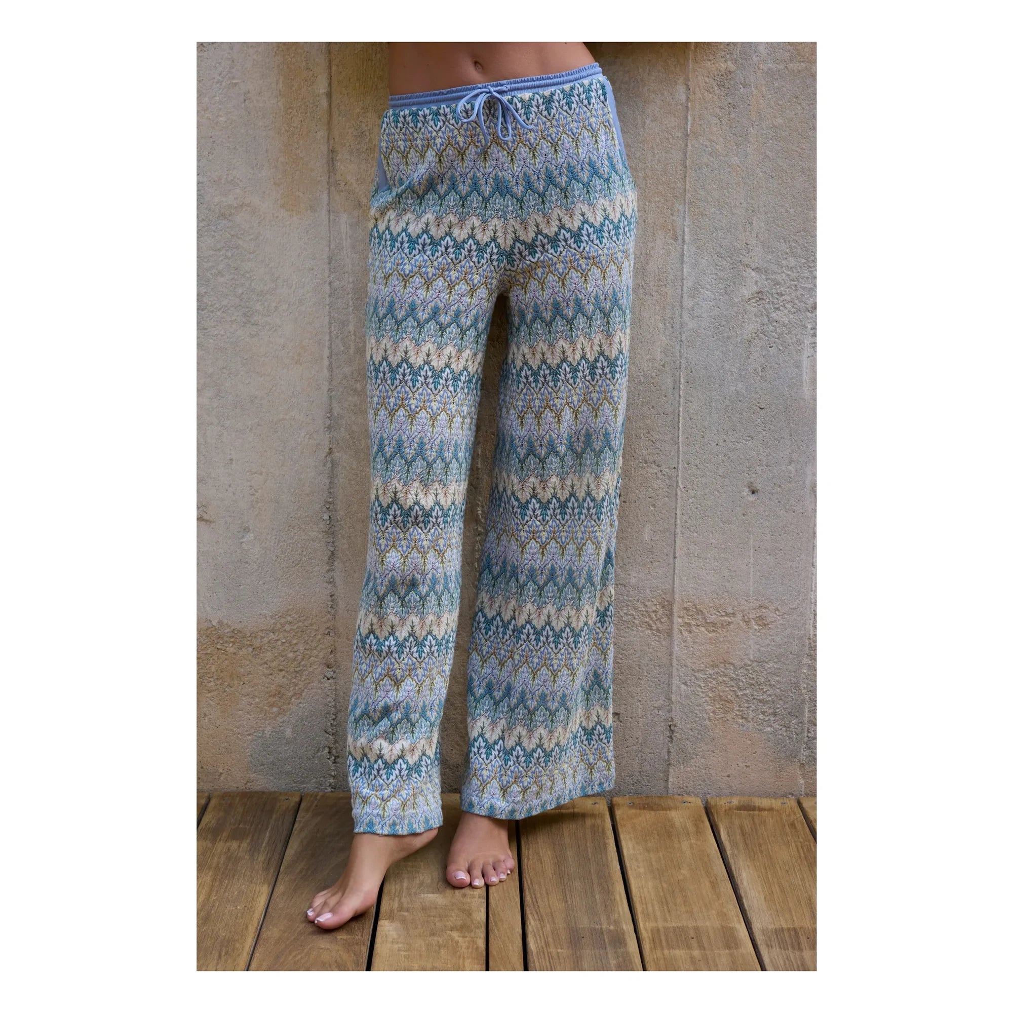 Baie Brune - Pantalones de punto Maud | Azul
