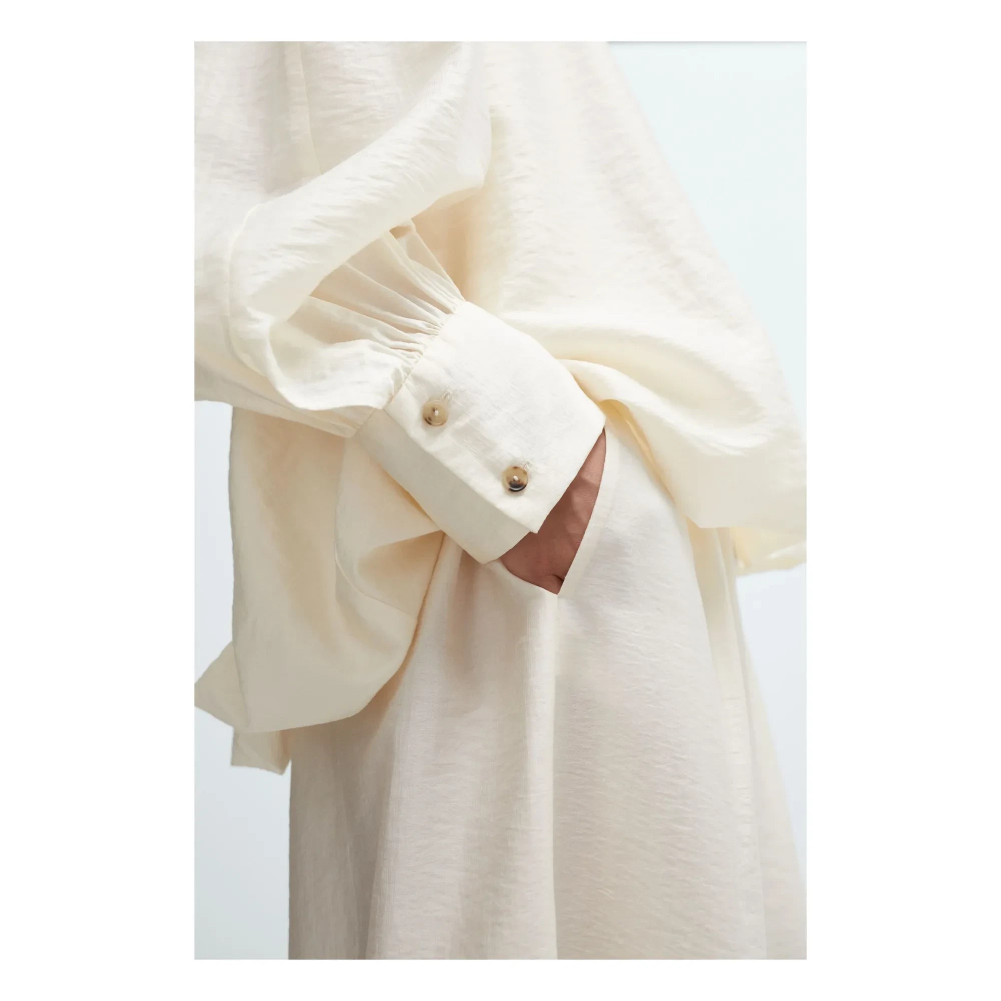 Cordera - Blusa de manga abullonada de marfil | Crema