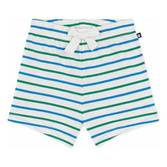 Petit Bateau - Pantalones cortos polares de rayas | Blanco