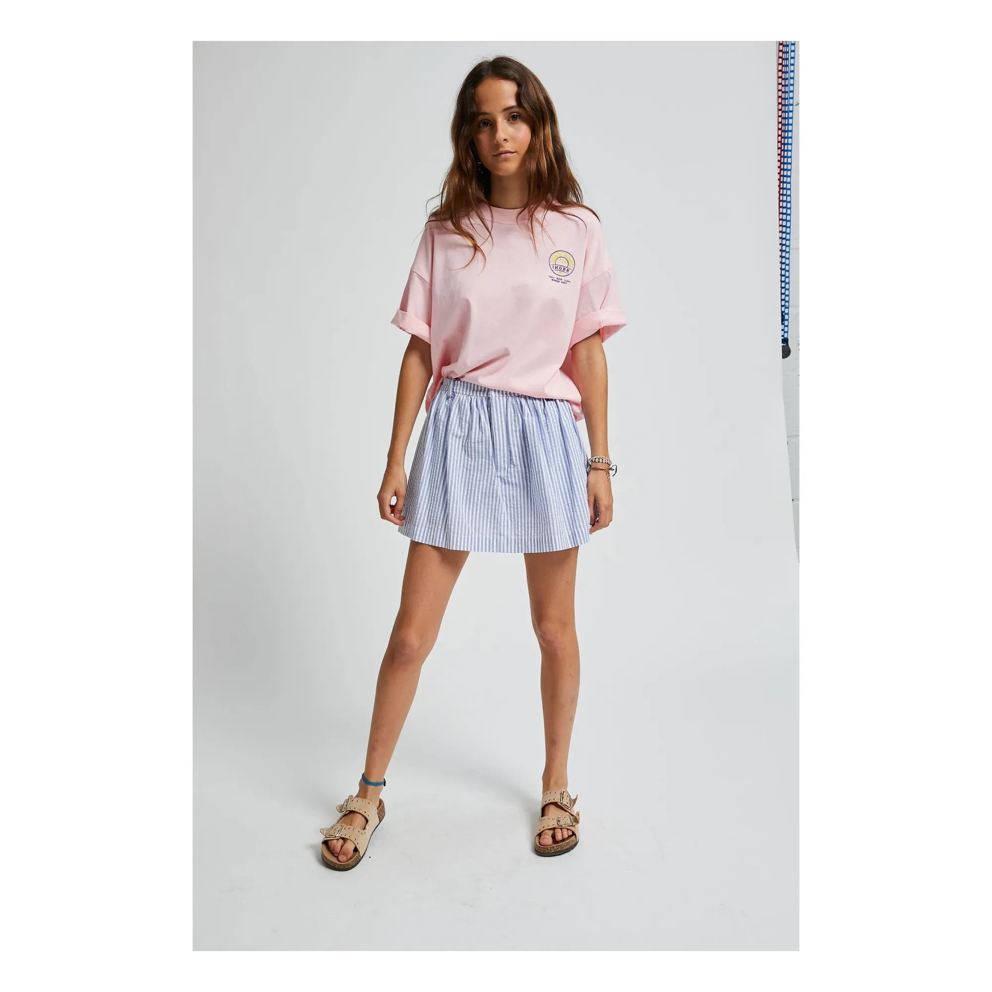 Indee - Pantalón Falda Rayada Vincennes | Azul