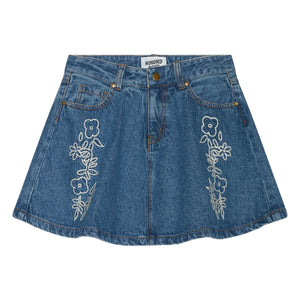 Hundred Pieces - Falda vaquera bordada Janis | Azul vaquero