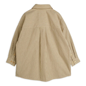 Mini Rodini - Camisa de popelín de algodón orgánico a rayas | Marrón
