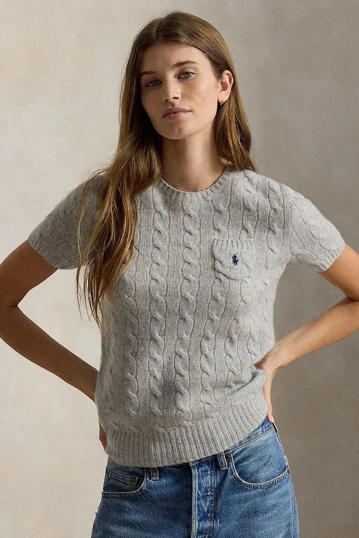 Polo Ralph Lauren Suéter de lana de manga corta para mujer