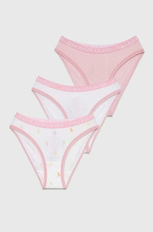 Polo Ralph Lauren Braguita de bikini para niña (paquete de 3)