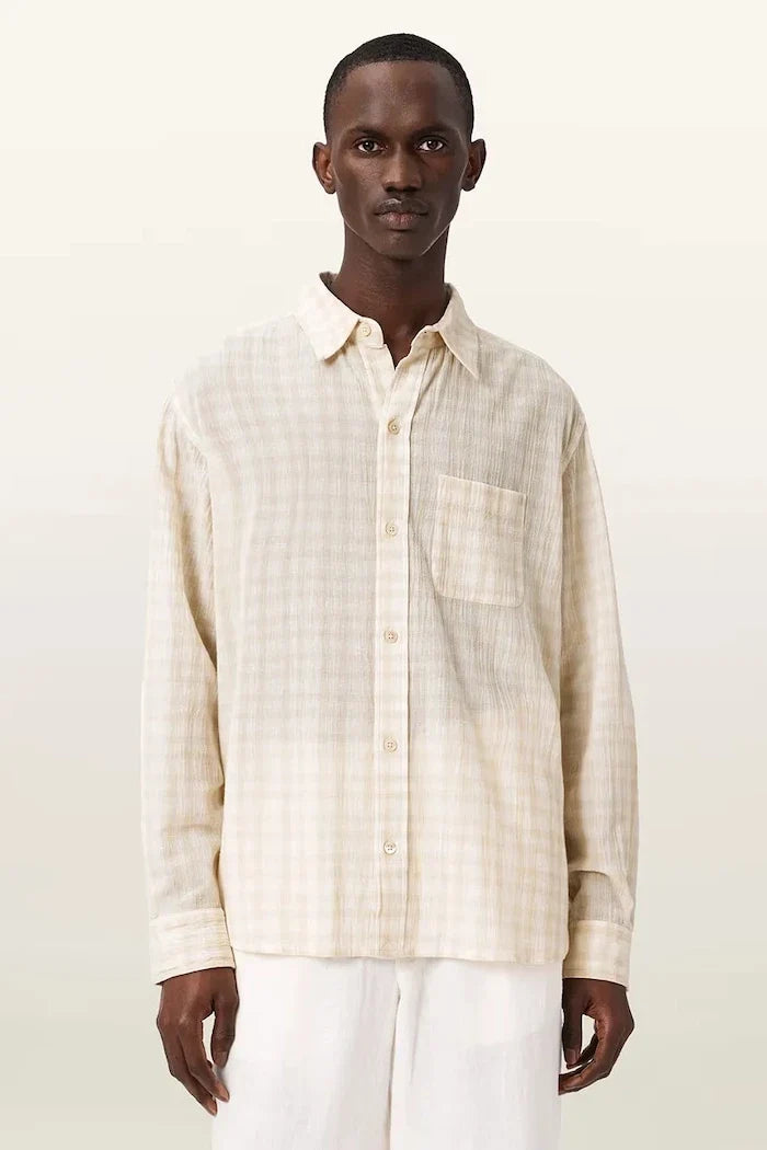 AllSaints Camisa de algodón para hombre TOYA