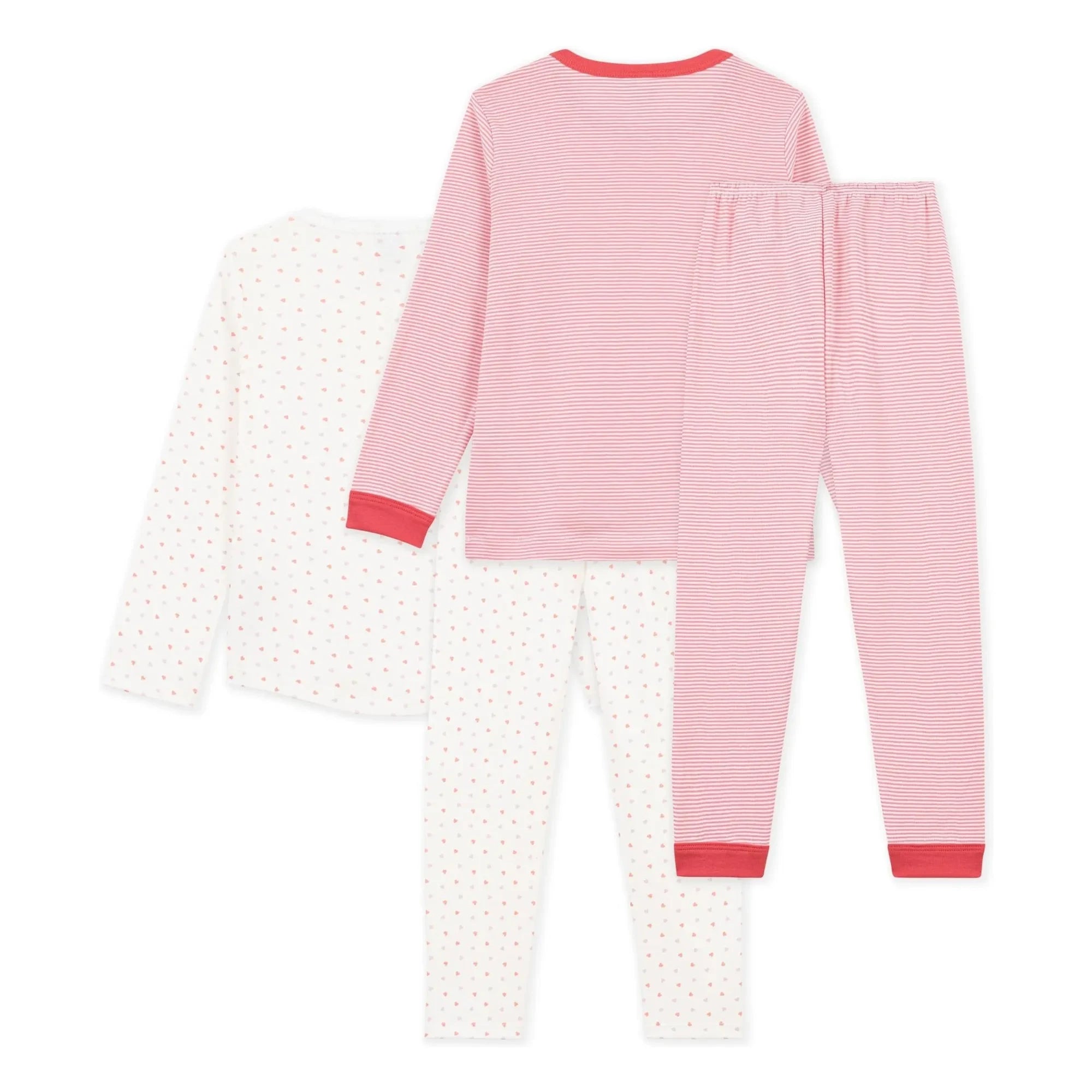 Petit Bateau - 2'li Kalp Pijama Seti | Pembe