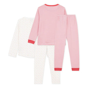 Petit Bateau - 2'li Kalp Pijama Seti | Pembe