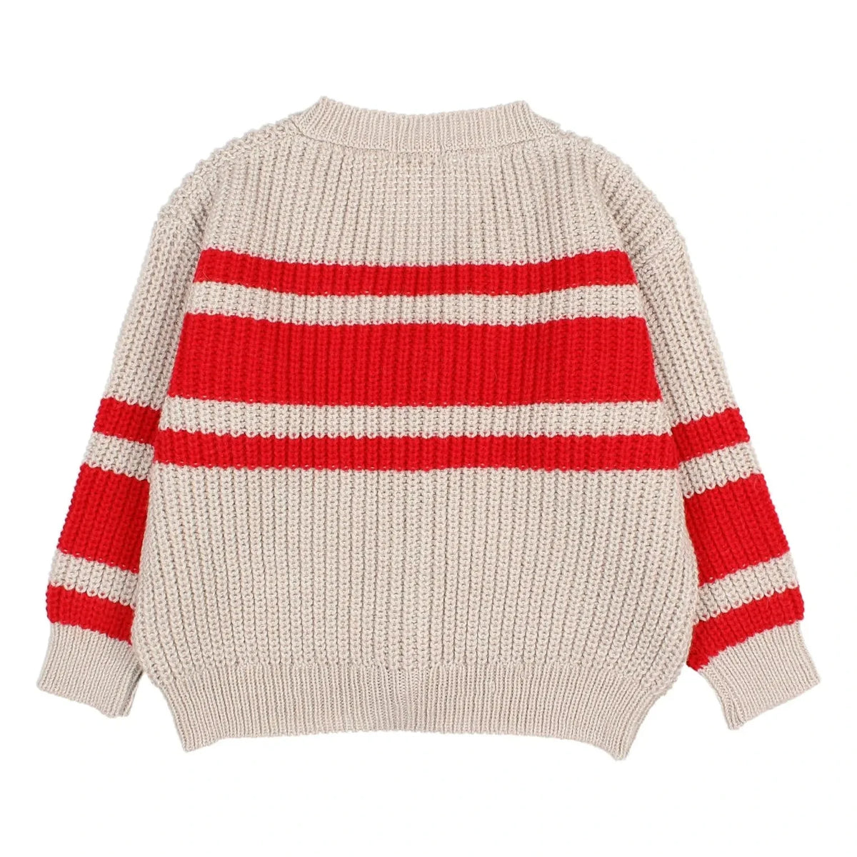 Búho - Cardigan Rayado | Rojo