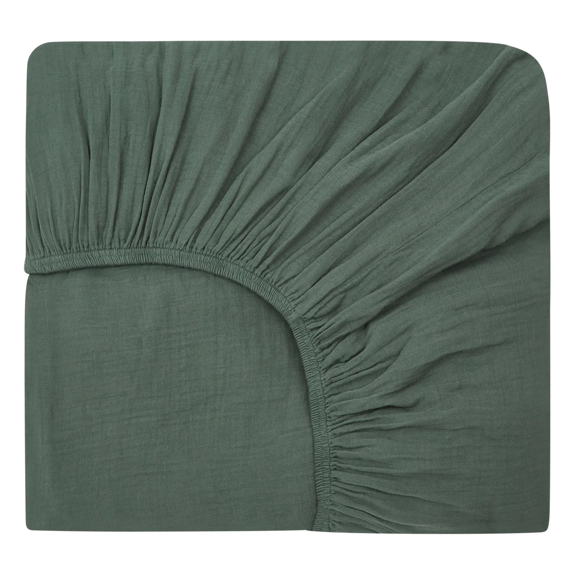 Haomy - Sábana bajera de algodón voile con goma | Gris azulado