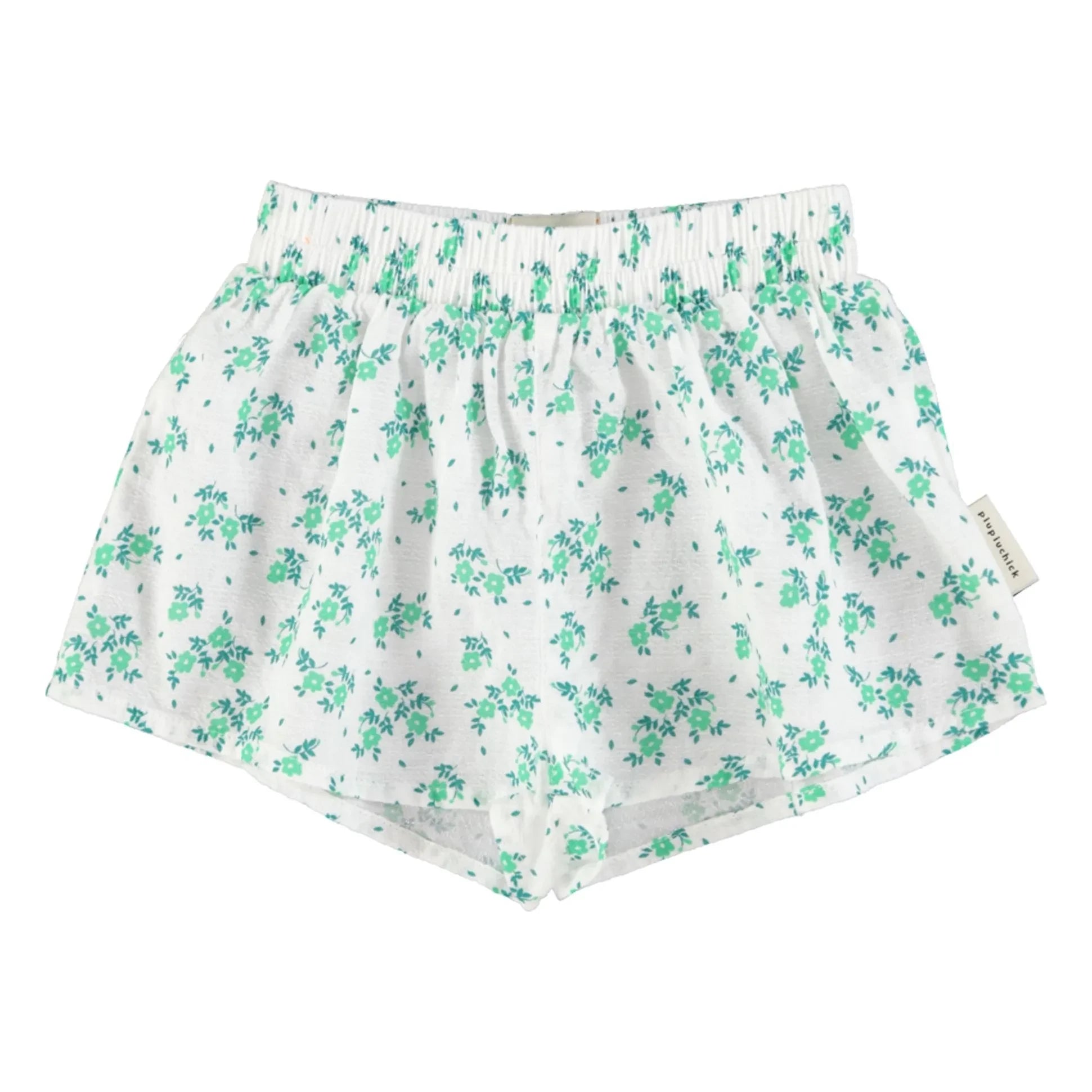 Piupiuchick - Pantalón corto de algodón orgánico con estampado floral | Blanco