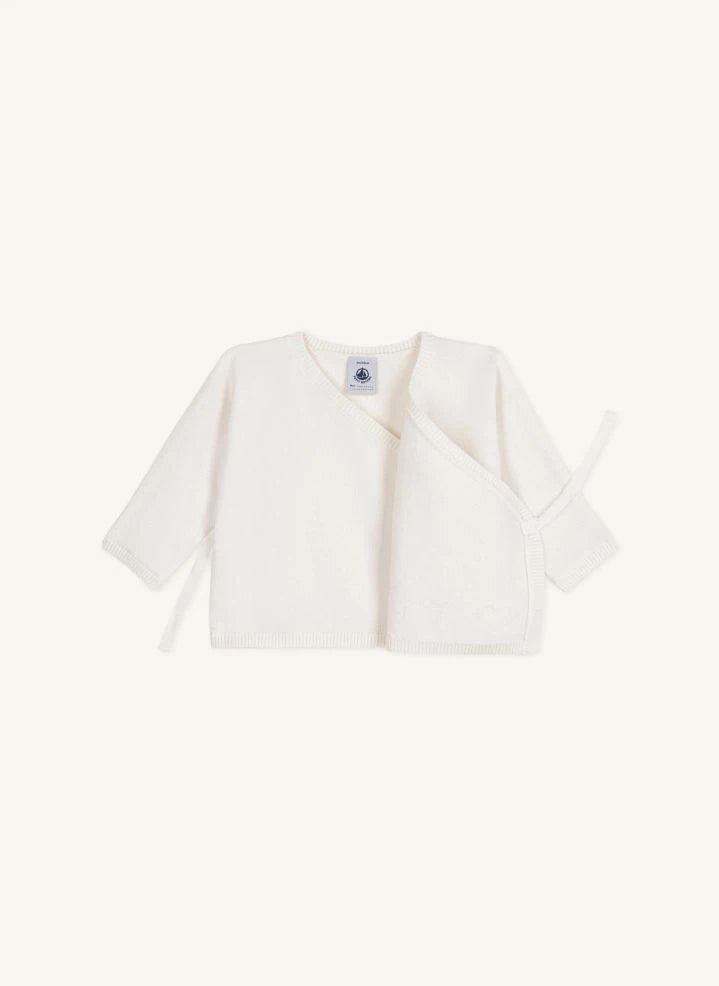 Petit Bateau - Yün Kalp Yelek | Beyaz