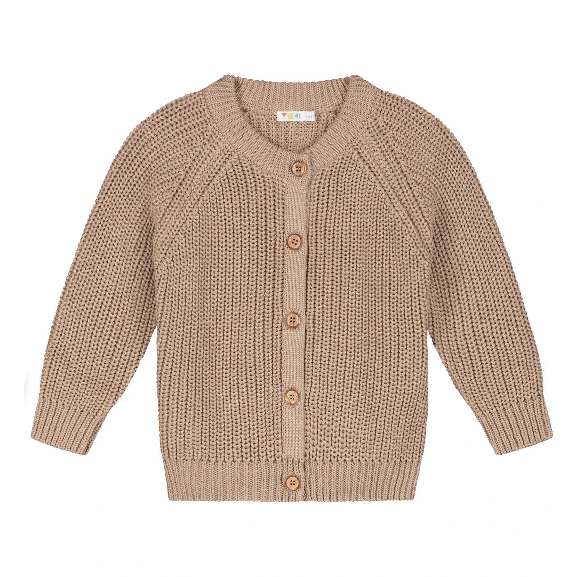 Yuki - Organik Pamuk Raglan Hırka | Bej