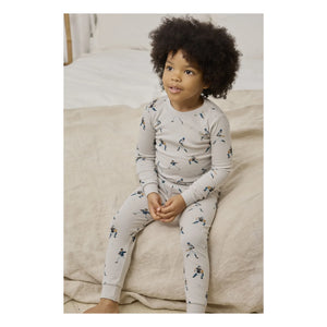 Petit Lem - Pijama de béisbol de algodón orgánico | Gris