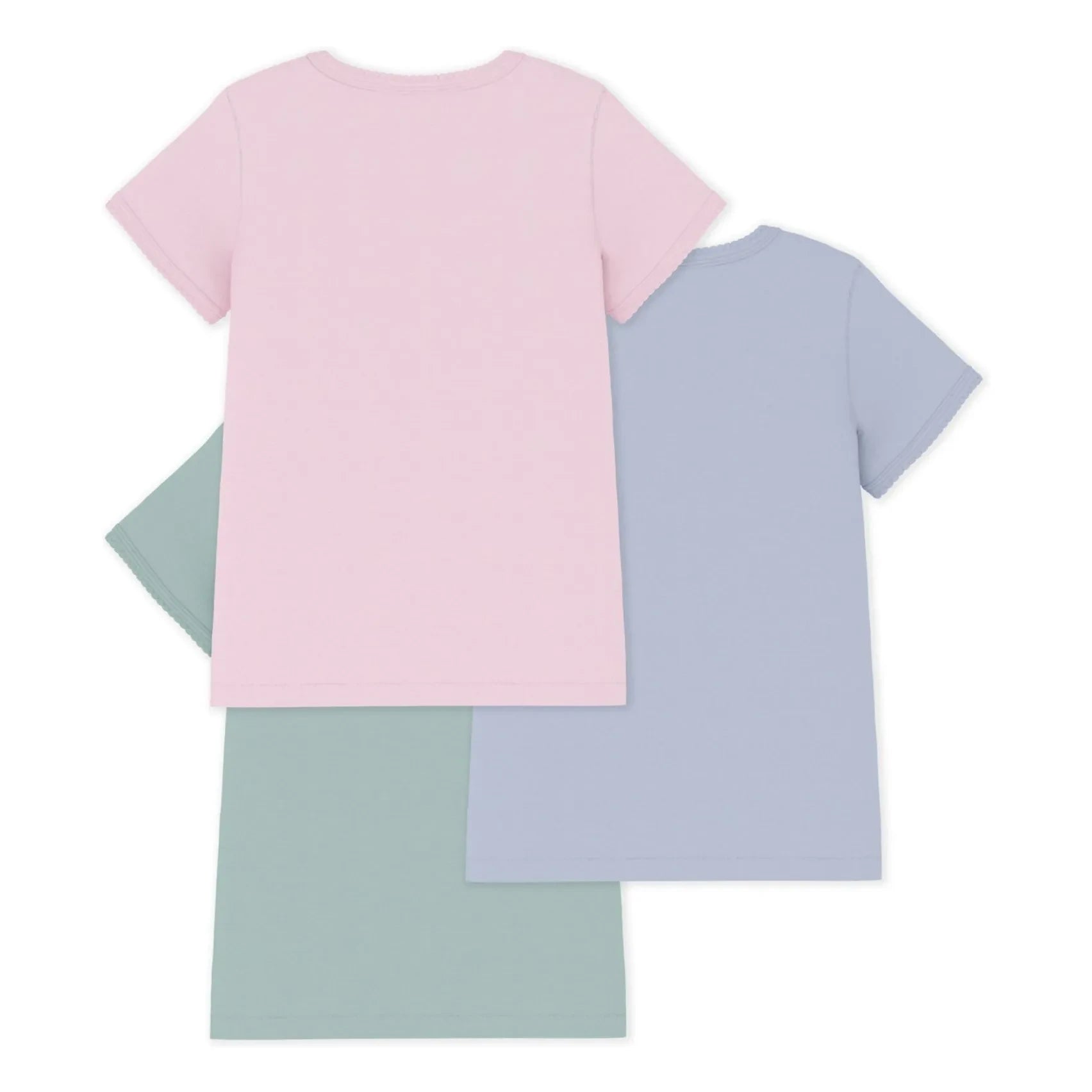 Petit Bateau - Conjunto de 3 camisetas Kokot | Rosa