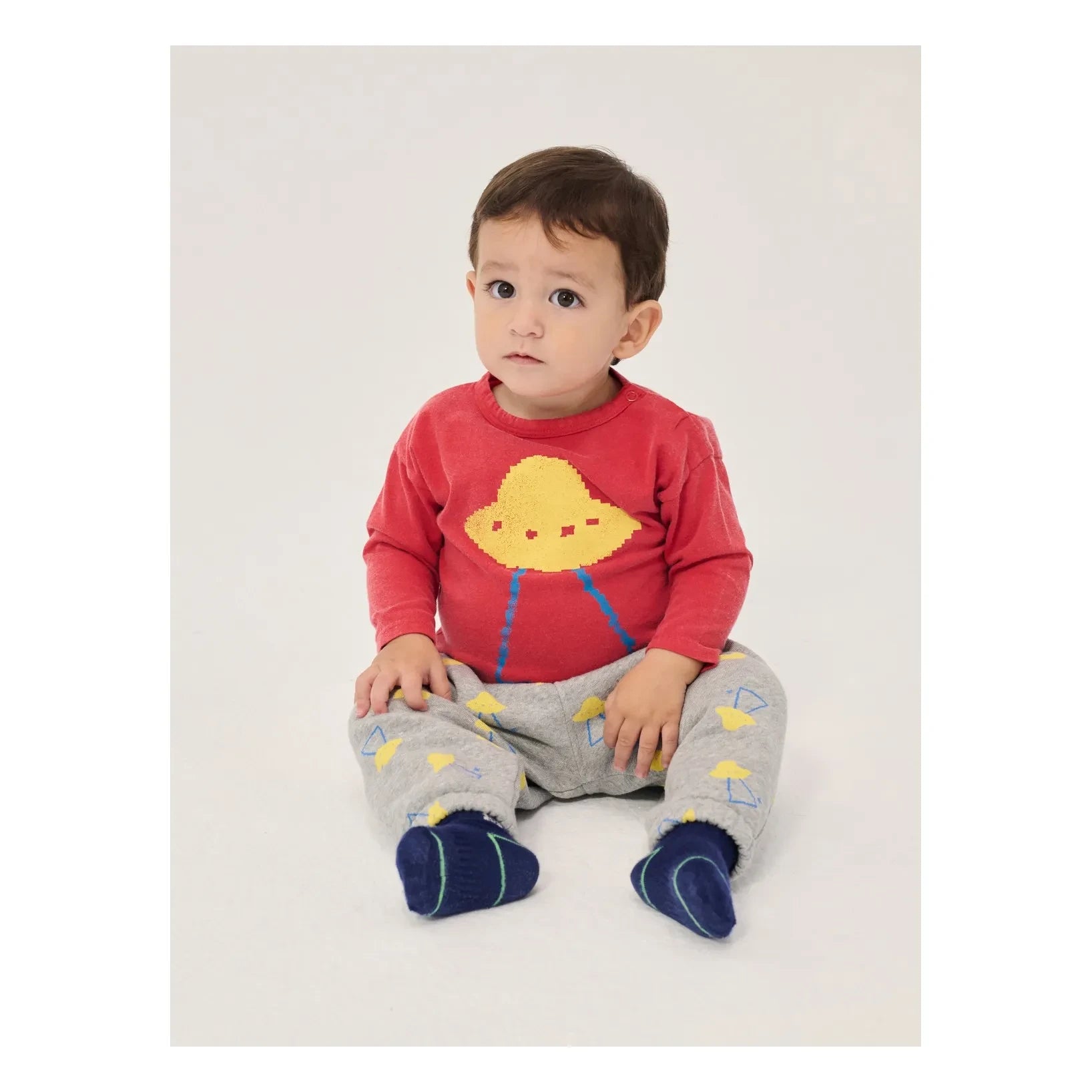 Bobo Choses - Jogger saucers Algodón Orgánico Bebé | Gris Jaspeado