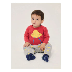 Bobo Choses - Jogger saucers Algodón Orgánico Bebé | Gris Jaspeado