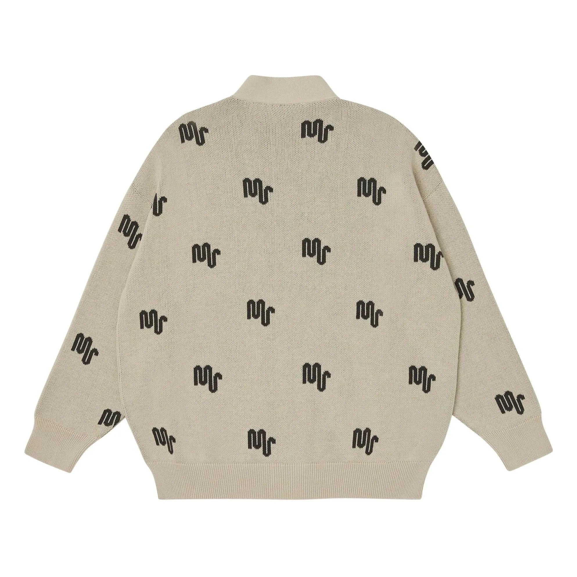 Main Story - Cardigan de algodón orgánico con monograma | Crudo
