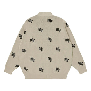 Main Story - Cardigan de algodón orgánico con monograma | Crudo