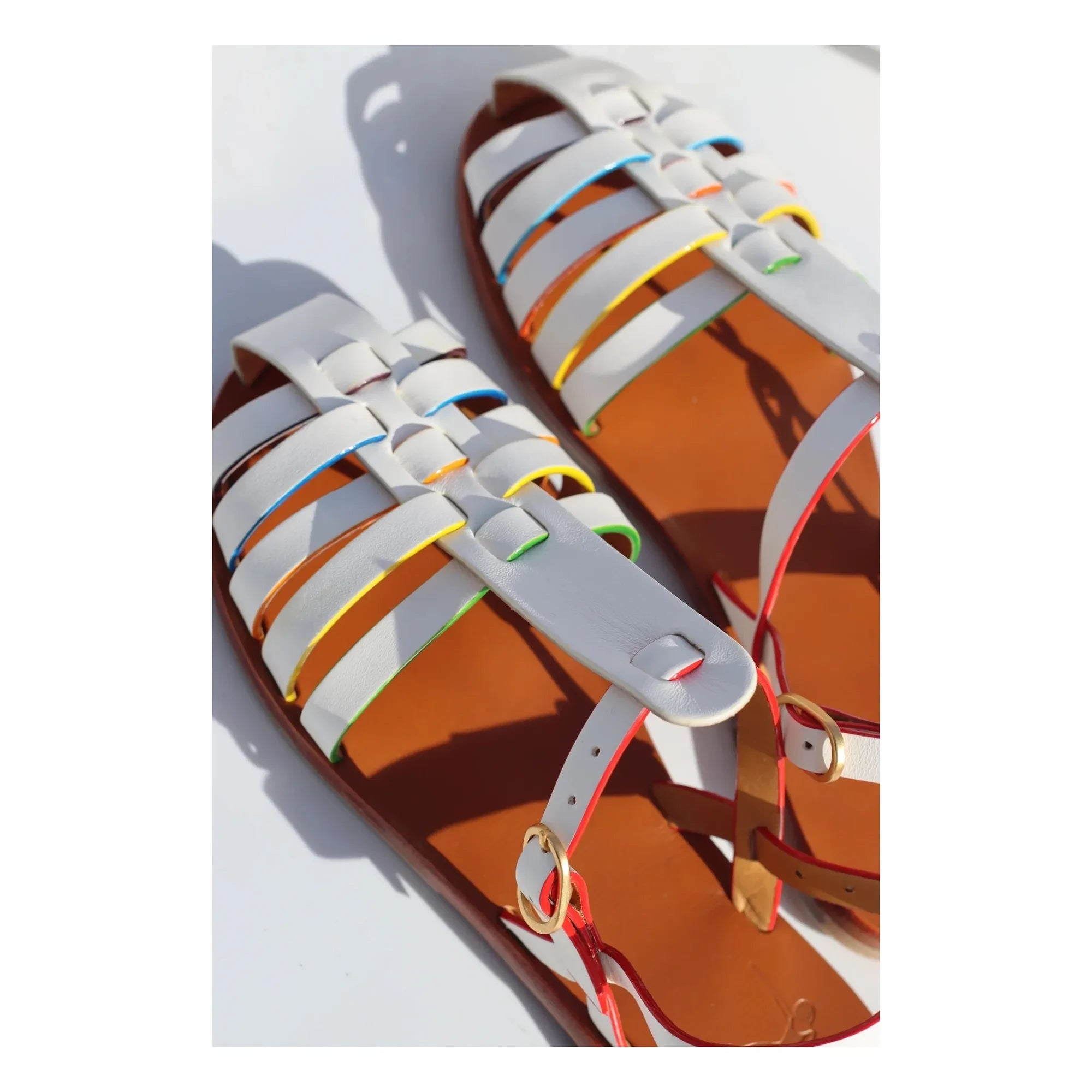 Mama Praïa - Sandalias Pescador Rainbow | Blanco
