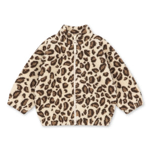 Konges Sløjd - Chaqueta Sherpa Jody Leopard de Fibra Reciclada | Beige