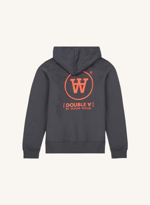 Wood Wood - Ian Sudadera con capucha de algodón orgánico con logo - Colección de adultos | Gris oscuro