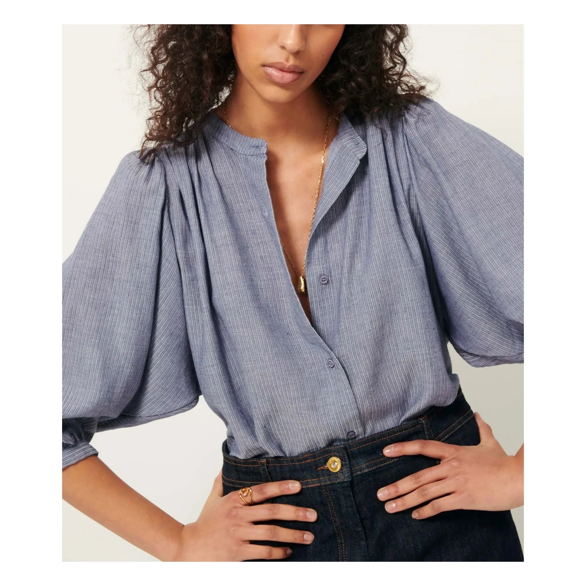 Sessùn - Blusa de línea A | Azul