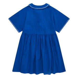 Maison Mangostan - Vestido de velo azul bordado