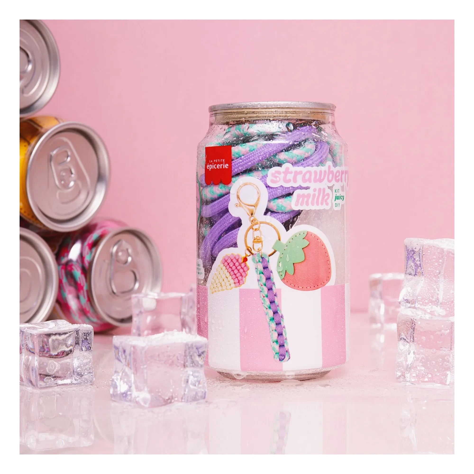 La Petite Épicerie - Pshiiit anahtarlık seti - Strawberry Milk