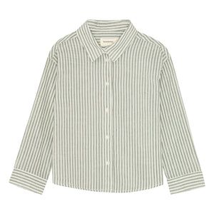 brunobruno nation - Nohrla Camisa de Algodón Orgánico a Rayas | Verde