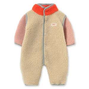Tinycottons - Sherpa Stil Colorblock Pilot Ceket | Pembe