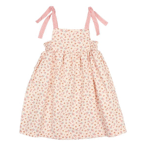 Búho - Vestido floral de seersucker con lazo | Melocotón