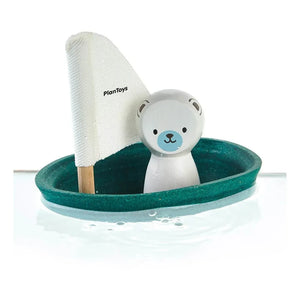 Plan Toys - Bote flotante de oso polar