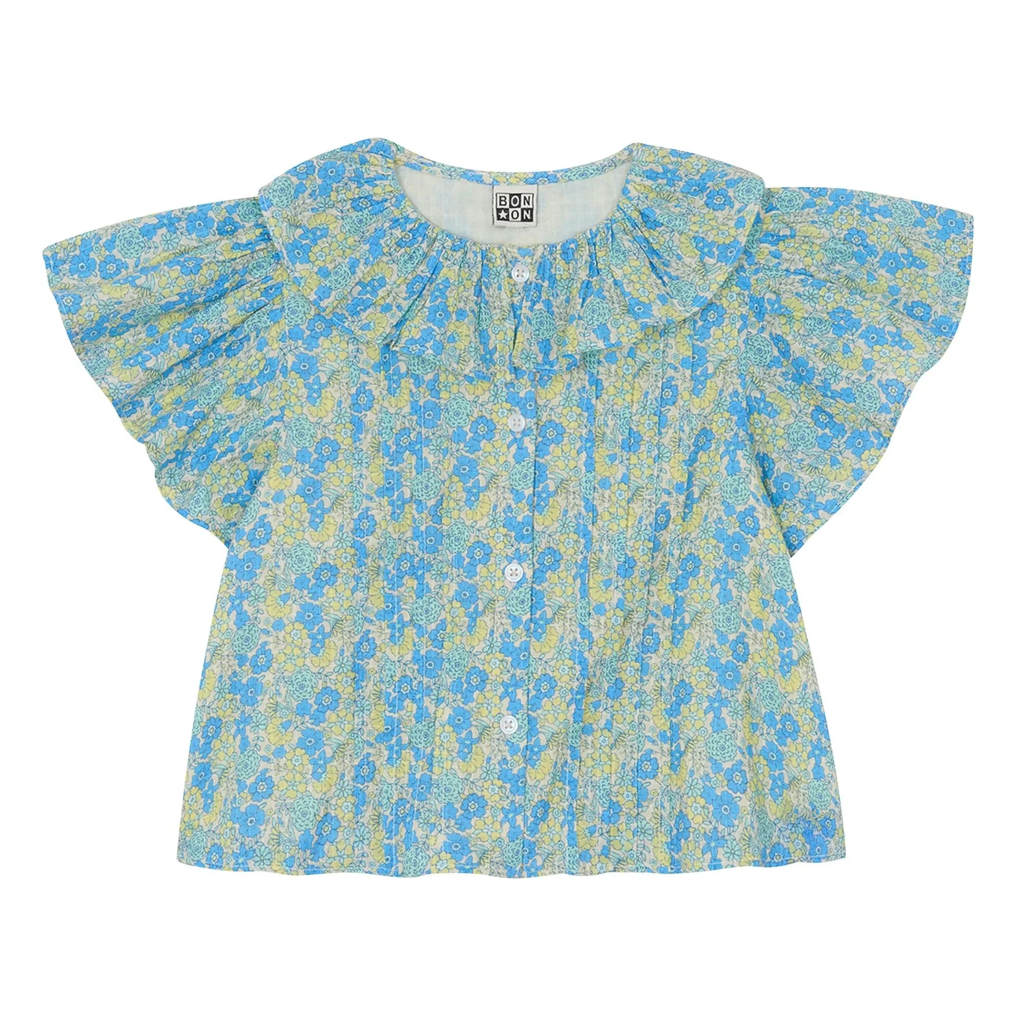 Bonton - Blusa con cuello Claudine Nancy estampado floral | Azul