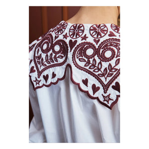 Alémais - Blusa bordada de popelina de algodón | Crema