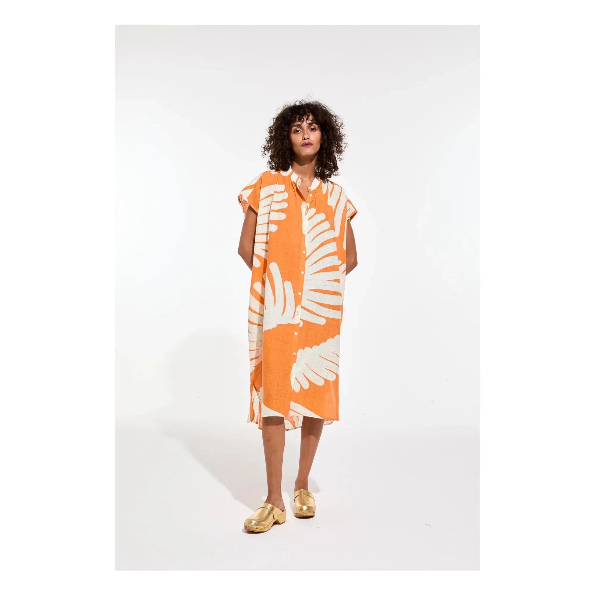 Mapoésie - Alma Palme Vestido de algodón | Naranja