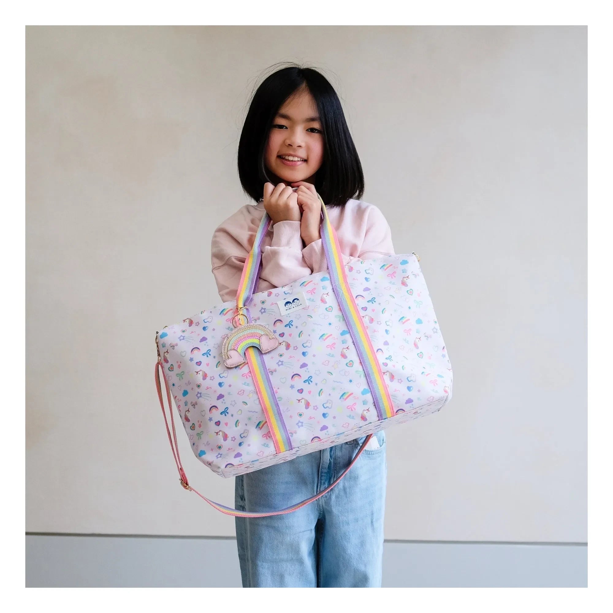 Mimi & Lula - Bolsa de fin de semana Unicornio | Rosa pálido