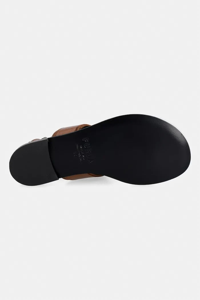 Sandalias planas de piel Furla Heritage Thong para mujer