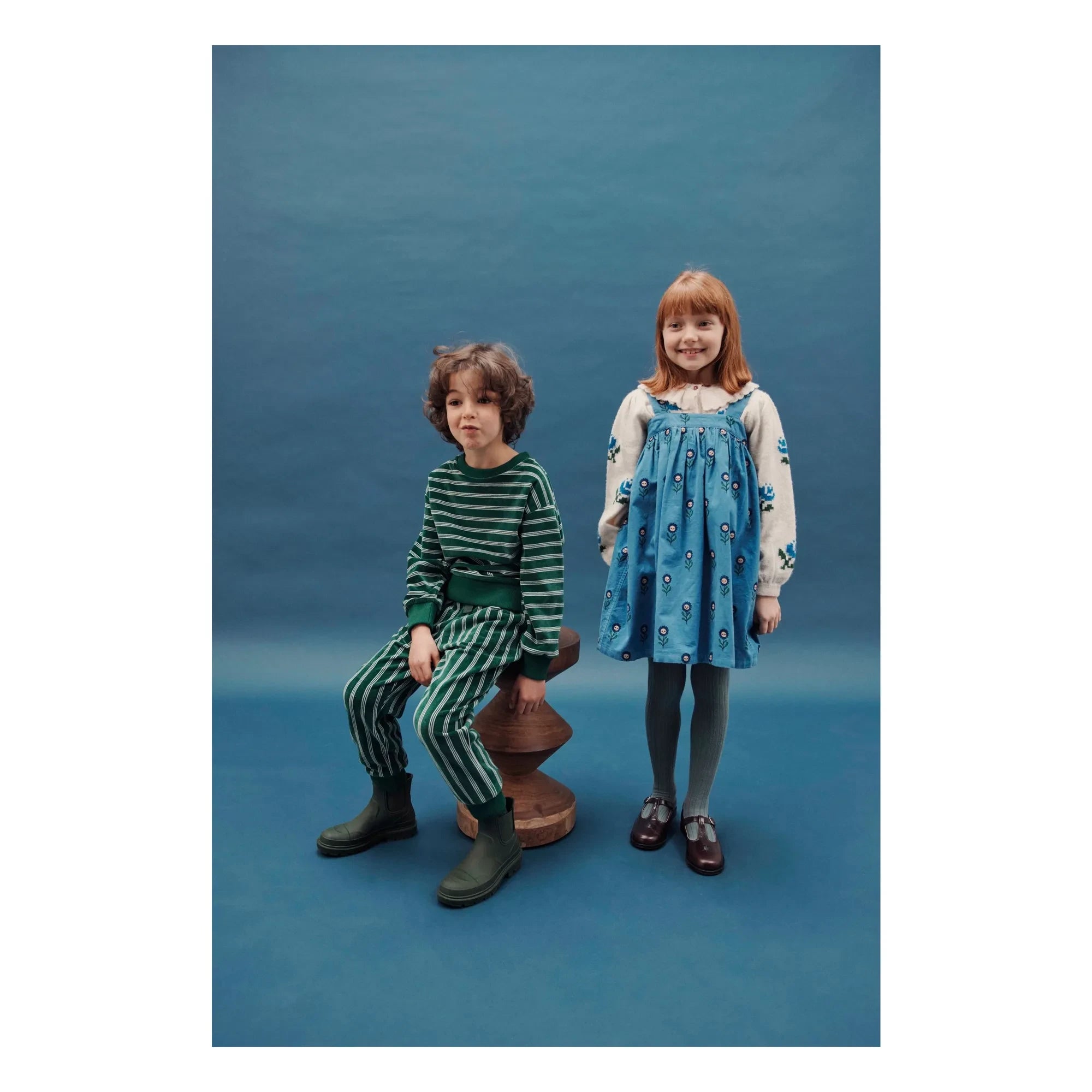 Emile et Ida - Sudadera a rayas de algodón orgánico | Verde