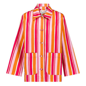Elise Chalmin - Chaqueta de rayas Lucie Pamuk | Rosa