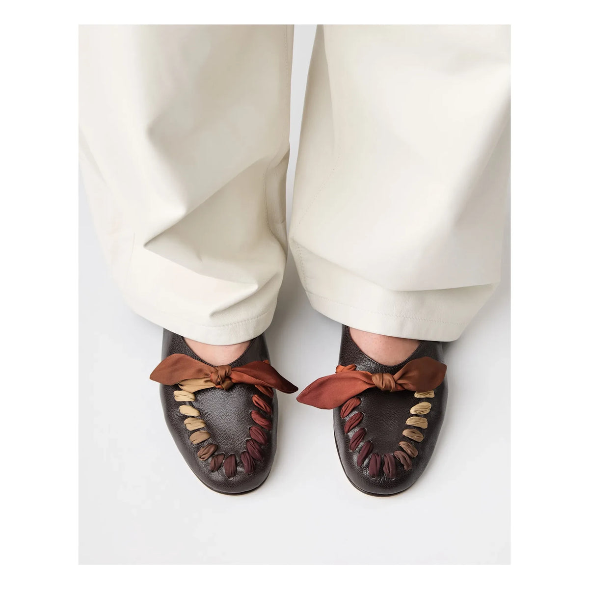 Hereu - Juliol Foulard Mocasín de Cuero | Castaño Oscuro