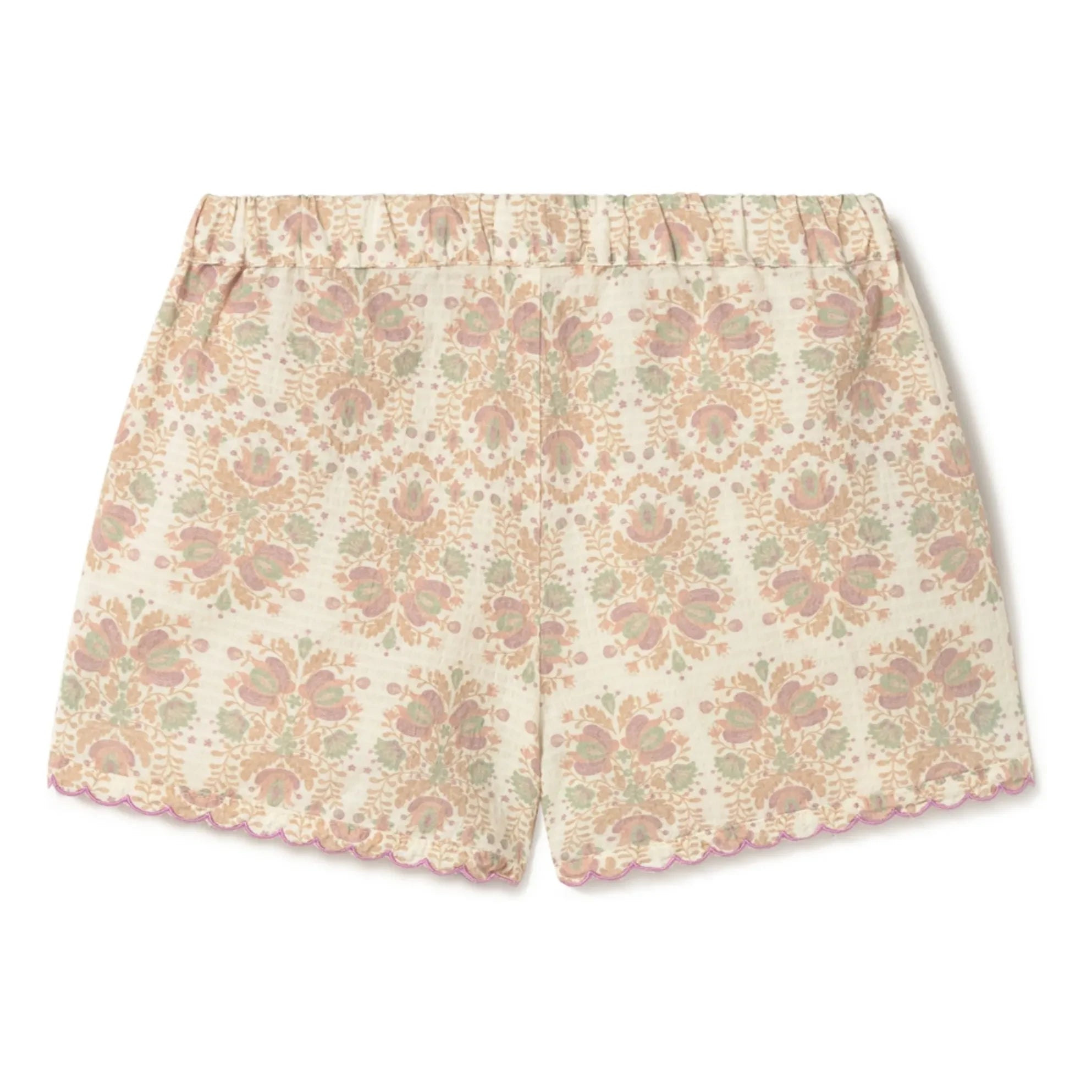 Coco au Lait - Shorts orgánicos de algodón con flores | Crudo