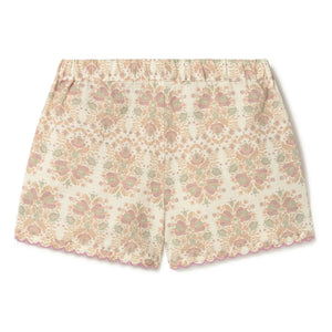 Coco au Lait - Shorts orgánicos de algodón con flores | Crudo