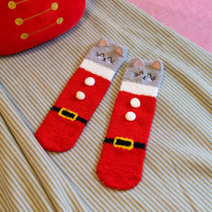 Legami - Calcetines de Navidad para adultos Kitty Santa - ¡Una combinación perfecta!