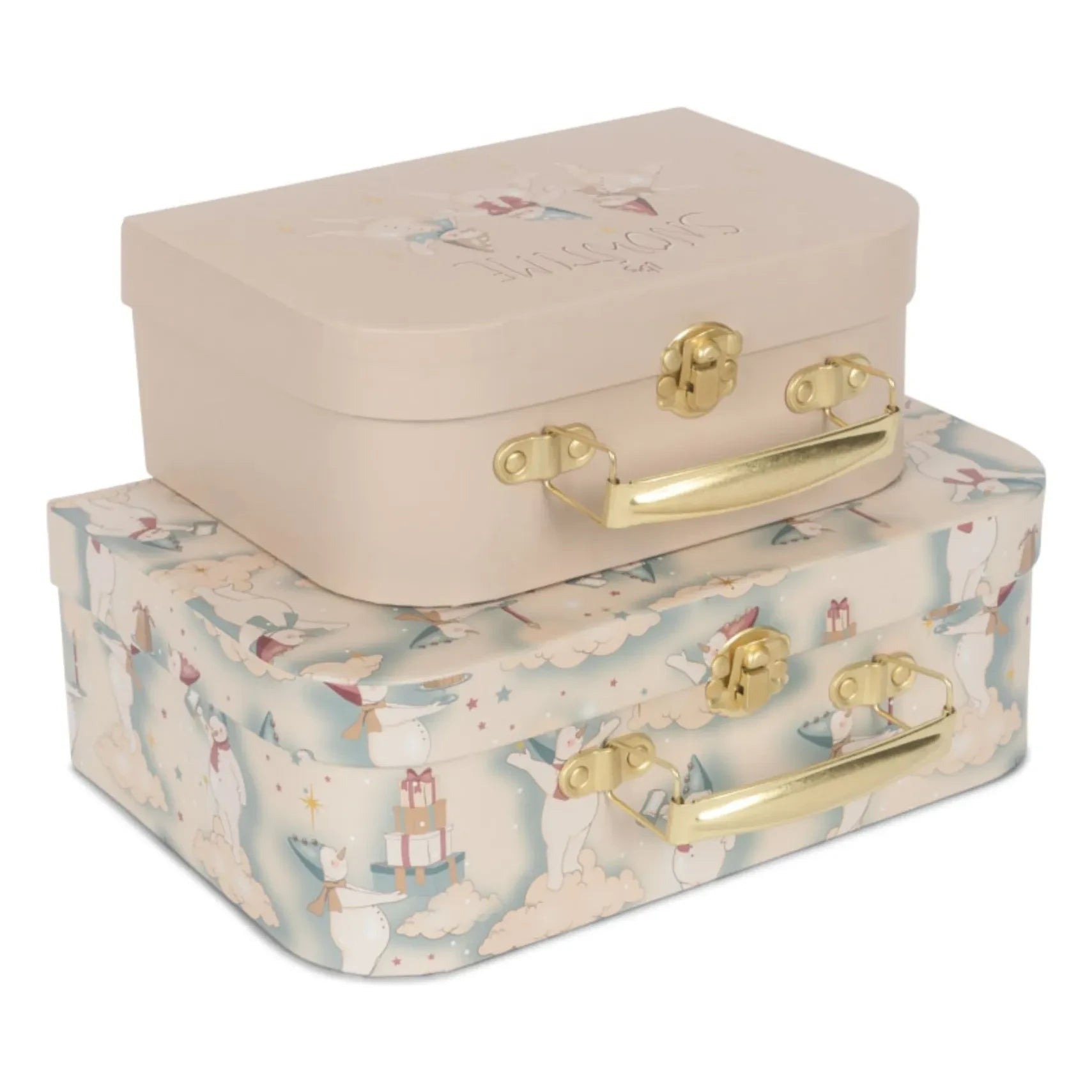 Konges Sløjd - Que nieve pequeñas maletas de cartón - Set de 2 | Beige