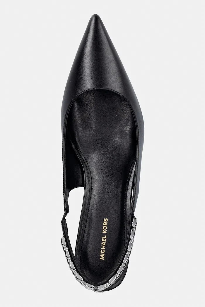 Zapatos de tacón bajo fino de piel Marcia Kitten Sling de MICHAEL Michael Kors