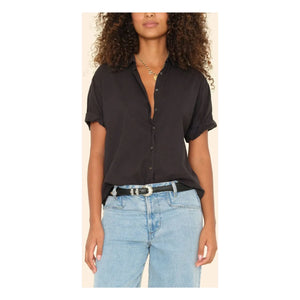 Xirena - Camisa Channing de Popelín de Algodón | Negro