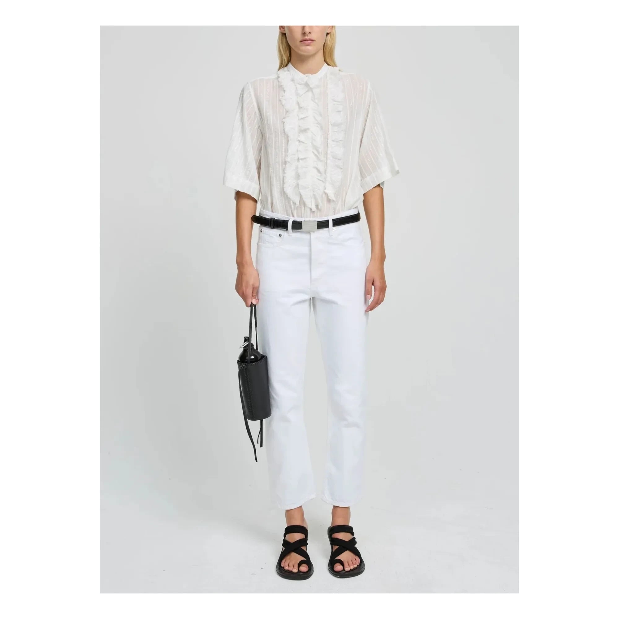 Laurence Bras - Blusa Magrita Corta de Algodón | Blanca