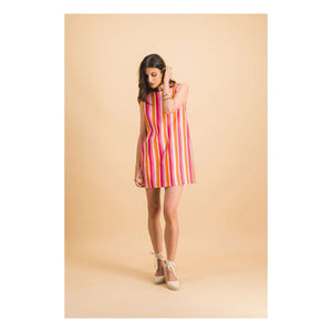 Elise Chalmin - Vestido de rayas de algodón Jane | Rojo