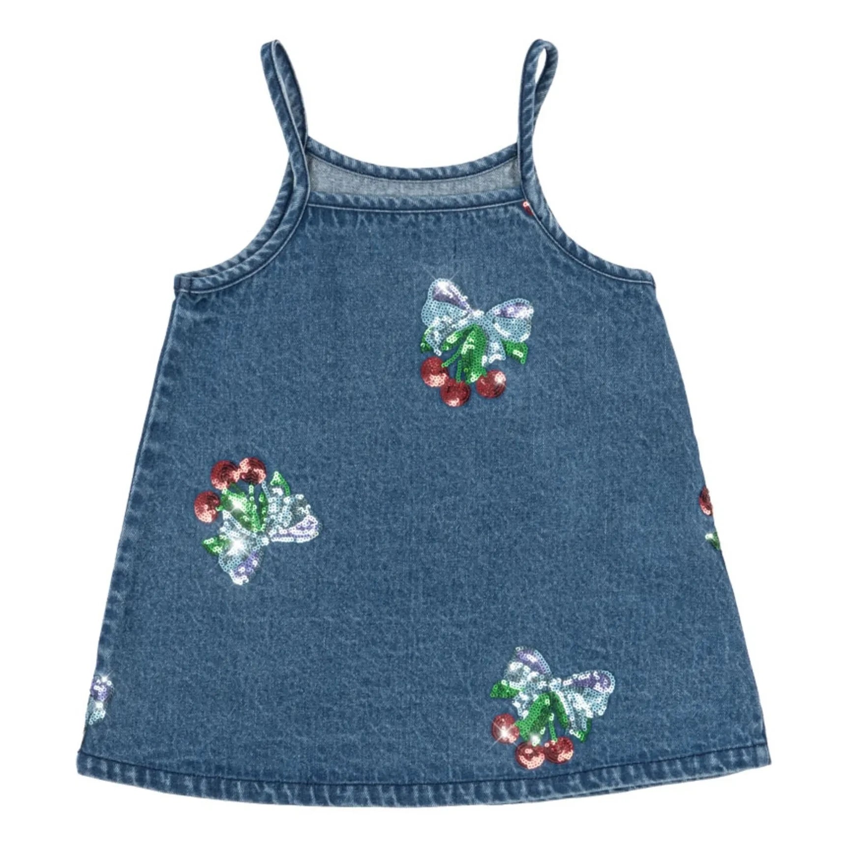 Konges Sløjd - Vestido vaquero con cuello de lentejuelas de algodón orgánico Magot | Azul